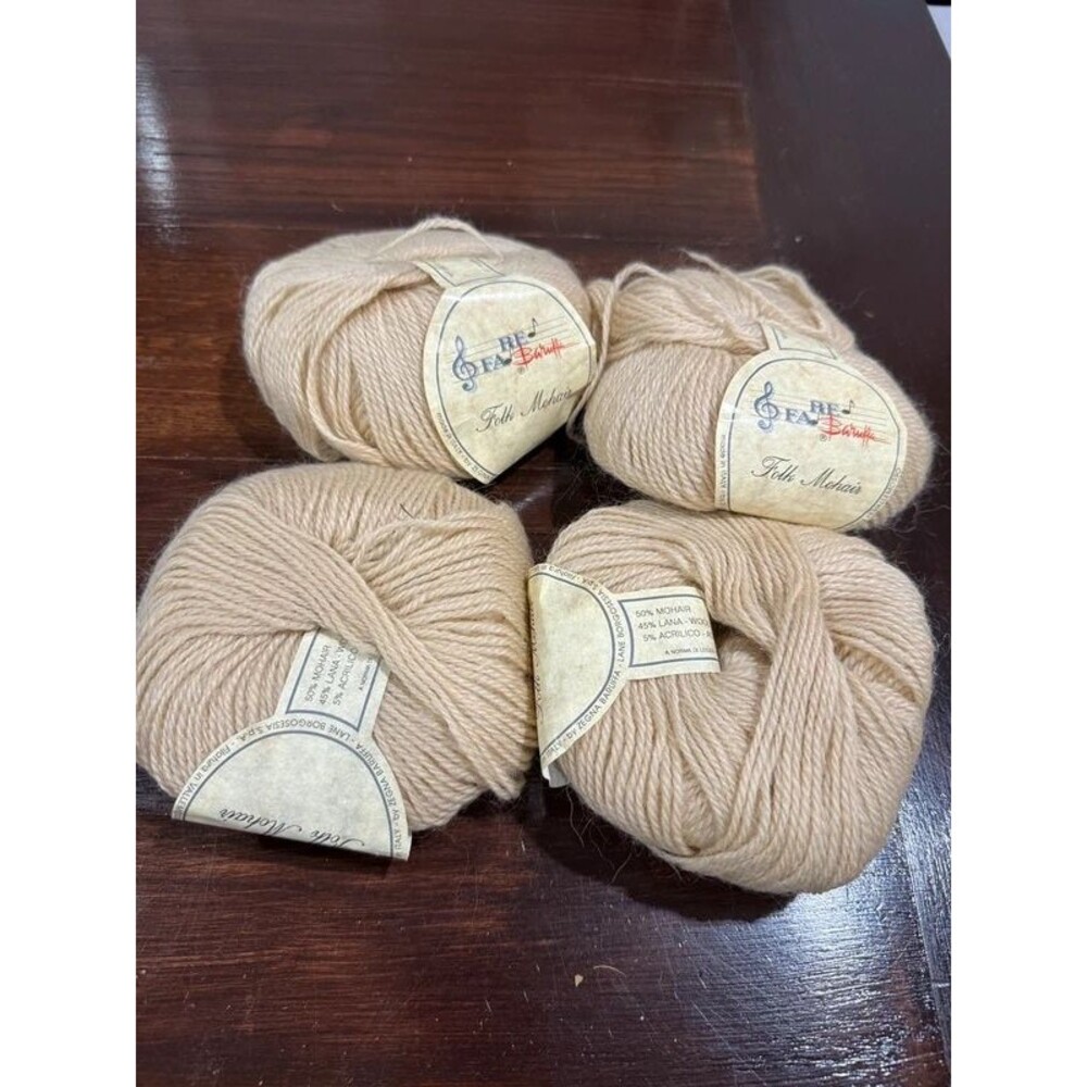 Zegna Baruffa Folk Mohair Yarn Lot 4 Oatmeal Beige Wool Blend Italy 200g 480 Yds